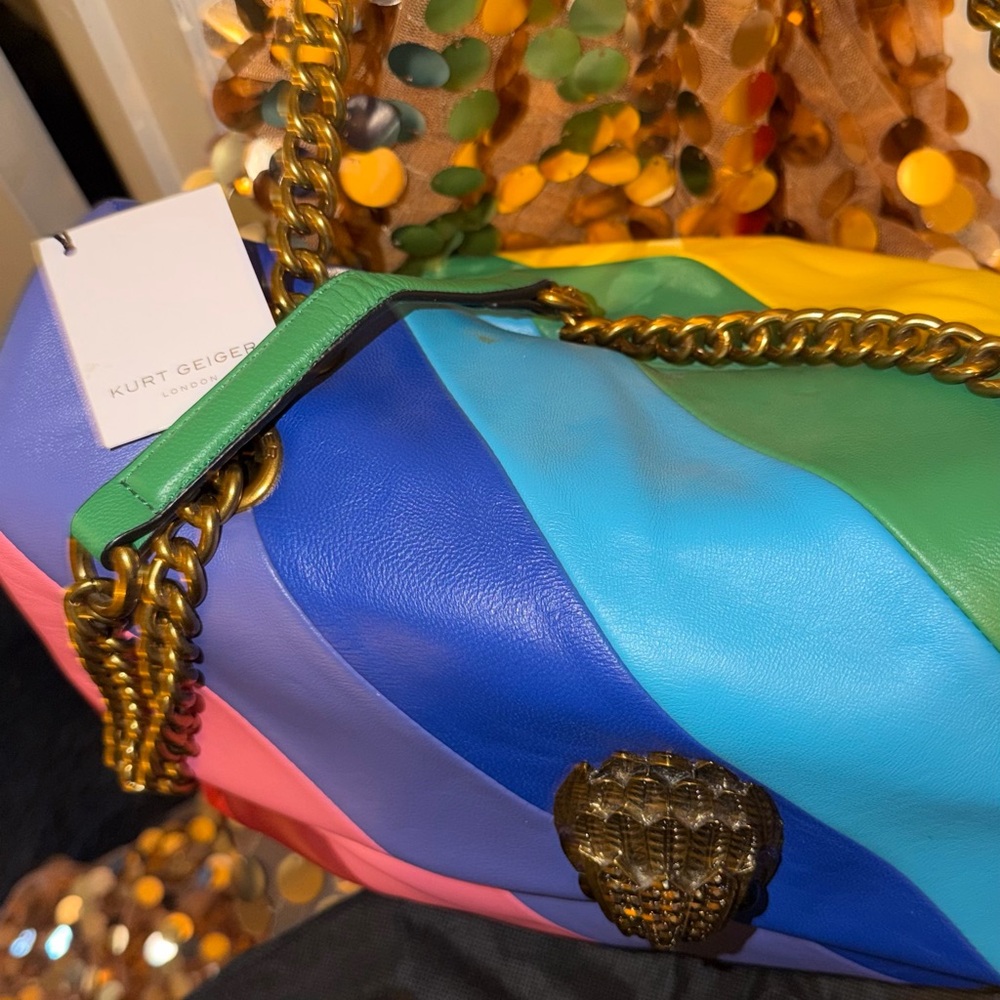 Kurt Geiger Colorful Quilted Shoulder Bag xxl Kensington rainbow